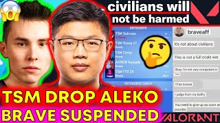 Wardell LEAKS New TSM Roster Aleko OUT Fnatic SUSPEND BraveAF 😱 VALORANT News [upl. by Corinne]