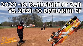 2020 CF Zen vs 2021 CF  Broken in USSSA 10 Bat vs Fresh Out of Wrapper Bat [upl. by Hajin192]