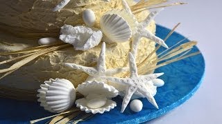 Beach Wedding Cake Tutorial [upl. by Cariotta]