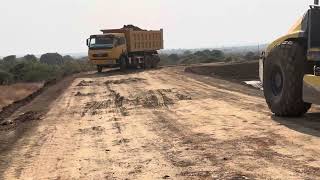 Tailings dam construction Excavatorimpactrollergrader fawmining [upl. by Haleemak752]