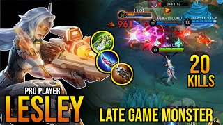 20 Kills Lesley Insane One Shot Damage Build  Best Build Lesley 2024  Mobile Legends [upl. by Irwin]