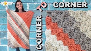 C2C Corner To Corner Baby Blanket  Rectangle Crochet Pattern amp Tutorial [upl. by Nichy]