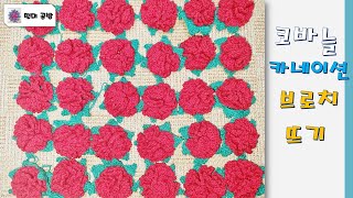 떤미공방 코바늘 카네이션 브로치 뜨기  Crochet carnations [upl. by Onder]