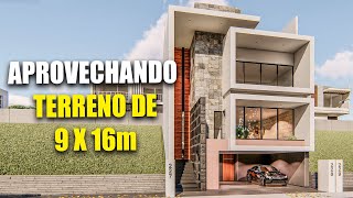 PROYECTO DE CASA EN TERRNO DE 9 X 16m CARBONELL ARQUITECTOS [upl. by Korenblat197]