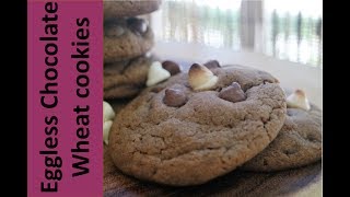 Easy and Eggless Chocolate Chips Cookies  Wheat flour healthy cookies [upl. by Aixela67]