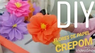 DIY  FLORES DE PAPEL CREPOM [upl. by Arreyt]