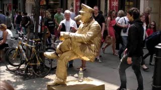 Man Sitting on Nothing Floating and Levitating London Street Performance and Street Art [upl. by Noremmac]