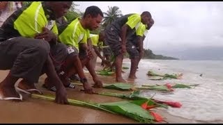 The Zambia national football team laying floral tributes for the victims of the 1993 air disaster [upl. by Alicul]