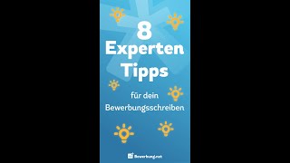 Bewerbungsschreiben  8 Experten Tipps shorts [upl. by Eisoj]