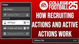 How Recruiting Actions and Hours Work in College Football 25  How to Recruit Each Week in CFB 25 [upl. by Inttirb]