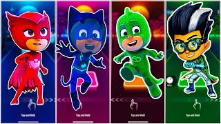 Catboy 🆚 Owlette 🆚 Gekko 🆚 Romeo  PJ Masks  Tiles Hop EDM Rush [upl. by Yelnikcm712]