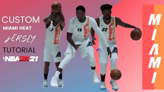 Custom MIAMI HEAT jersey Tutorial in NBA2K21 [upl. by Wanyen]