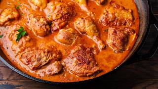 Chicken Paprikash  Hungarian Chicken Stew [upl. by Kampmann103]