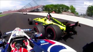 Raw Video Rahal Bourdais crash during 2019 Indy 500 [upl. by Elokkin]