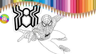 Spiderman coloring page throwing net  How to color Spiderman [upl. by Nerak]