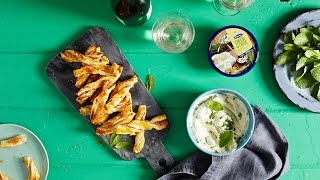 Jamon amp Manchego Cheese Dipping Straws with Cheese amp Chive Mint Dip [upl. by Parry]