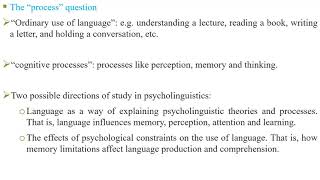 Psycholinguistics  Lesson 2  The Scope of Psycholinguistics [upl. by Monarski]