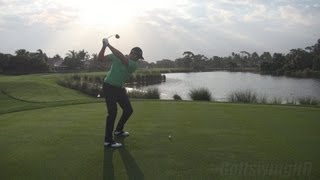 GOLF SWING 2013  HENRIK STENSON SCENIC MORNING TEE SHOT  FAIRWAY WOOD SLOW MOTION 1080p HD [upl. by Asle]