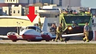 EMERGENCY GEAR UP LANDING with ATC  Daytona Beach Intl Piper Aztec [upl. by Eissirc259]