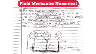 Multiple Differential manometer Numerical  Fluid Mechanics Numerical [upl. by Hisbe]