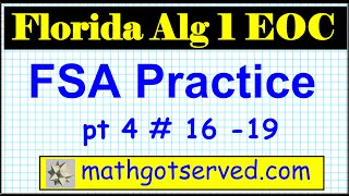 FSA EOC Algebra 1 End of Course Exam 16 19 computer based test CBT Florida Standards Assessement [upl. by Countess678]