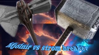 Mjolnir vs strom breaker which weapon is more powerful ⚡⚡😲😈😱 shorts marvel [upl. by Shay]