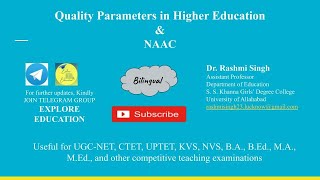 Quality parameters in higher education and NAAC [upl. by Inram]