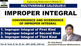 Improper Integral  Improper Integral of First and Second Kind  Convergence of Improper Integral [upl. by Shana]