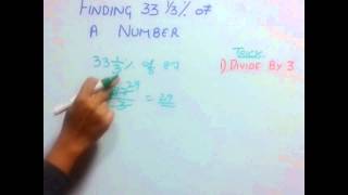 Trick 41 Finding 33 13 of a number [upl. by Annerahs758]