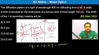 The diffraction pattern of a light of wavelength 400 nm diffracting from a slit of width 02mm is [upl. by Wehtam84]