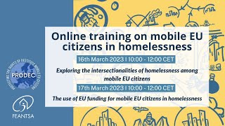 Online training on mobile EU citizens in homelessness  Day 2 [upl. by Johanan]