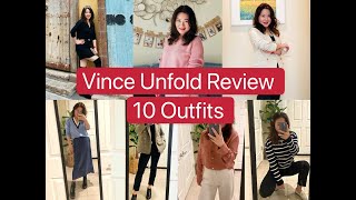 Vince Unfold Review with 10 Outfits TryOns not sponsored [upl. by Harutek202]