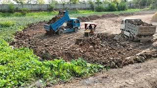 new project ​ Bulldozer Push the ground​ Lake ​Lake Lotus tree By Truck Dump Small [upl. by Stark]