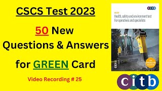 CSCS Card UK  50 New QampA  CSCS Test 2023  CSCS Card Test Questions 2023  CSCS Test Preparation [upl. by Tilla814]