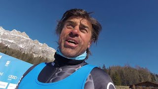 Kristian Ghedina testa la Vertigine nuova pista nera di Cortina [upl. by Henson411]