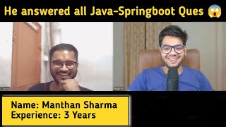 Java Spring Boot 3 Years Interview Experience 🔥 [upl. by Ilene786]