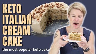 The MOST POPULAR Keto Cake Recipe  Super dreamy Keto Italian Cream Cake [upl. by Rainwater]