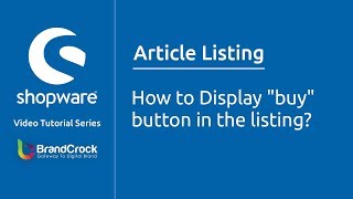 Shopware tutorials  How to Display quotbuyquot button in the listing [upl. by Etnelav]