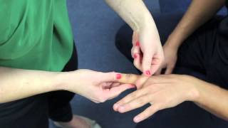 How to tape a finger  Interphalangeal joint taping  Presented by Pivotal Motion [upl. by Aronaele]