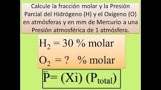 Fracción molar y presión parcial Ejercicio [upl. by Kciredes840]