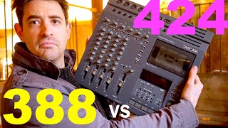 Tascam 388 vs Portastudio 424  Recording Drums to Tape [upl. by Pejsach]