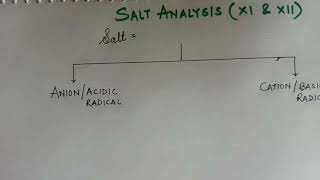 SALT ANALYSIS PART  1 HOW TO PROCEED FOR SALT ANALYSIS ANIONACIDIC RADICAL [upl. by Llerrah]