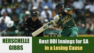 HERSCHELLE GIBBS Best ODI Innings for SOUTH AFRICA in a Losing Cause 143 vs NZ ICC WORLD CUP 2003 [upl. by Cirdet125]