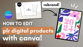 🎨 HOW TO rebrand edit plr products in Canva  customize PLR product to sell  Faceless marketing [upl. by Ruhtua]