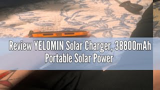 Review YELOMIN Solar Charger 38800mAh Portable Solar Power Bank for All Cellphones Waterproof Batt [upl. by Giardap]