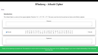 Atbash Cipher  Demo and Code [upl. by Ehtnax]