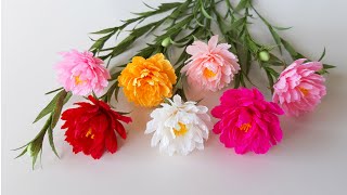 How To Make Moss Rose Flower From Crepe Paper  Paper Flower  Góc nhỏ Handmade [upl. by Aeneus]