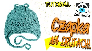 CZAPKA NA DRUTACH DLA NIEMOWLAKA 4 Jak zrobić  LaPanda EASY KNITTED BABY HAT [upl. by Kask]