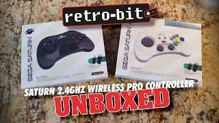 UNBOXED RetroBit Sega Saturn 24Ghz Wireless Analog Pro Controller [upl. by Holub503]