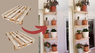 BALKON DEKORASYONU İÇİN PALETTEN KATLI ÇİÇEKLİKhobby diy jobs small balconydecoration [upl. by Amej]